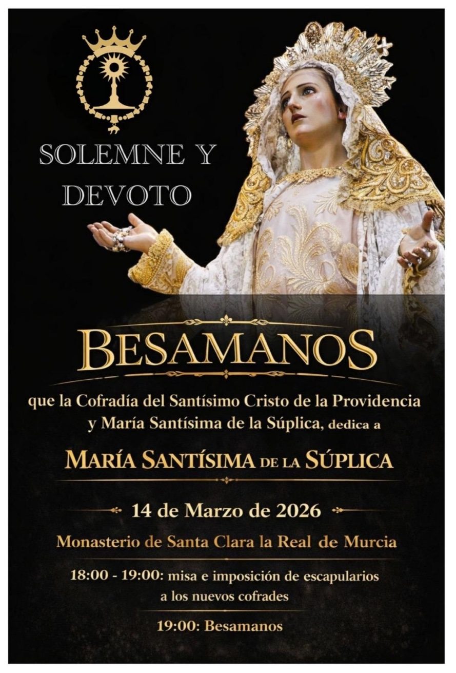 Cartel Besamanos María Santísima de la Súplica · 14 Marzo 2026